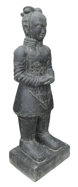 Product image 3 of the product “Chinese warrior, standing, 120 cm height, cast stone, handcrafted & coloured 120 cm”